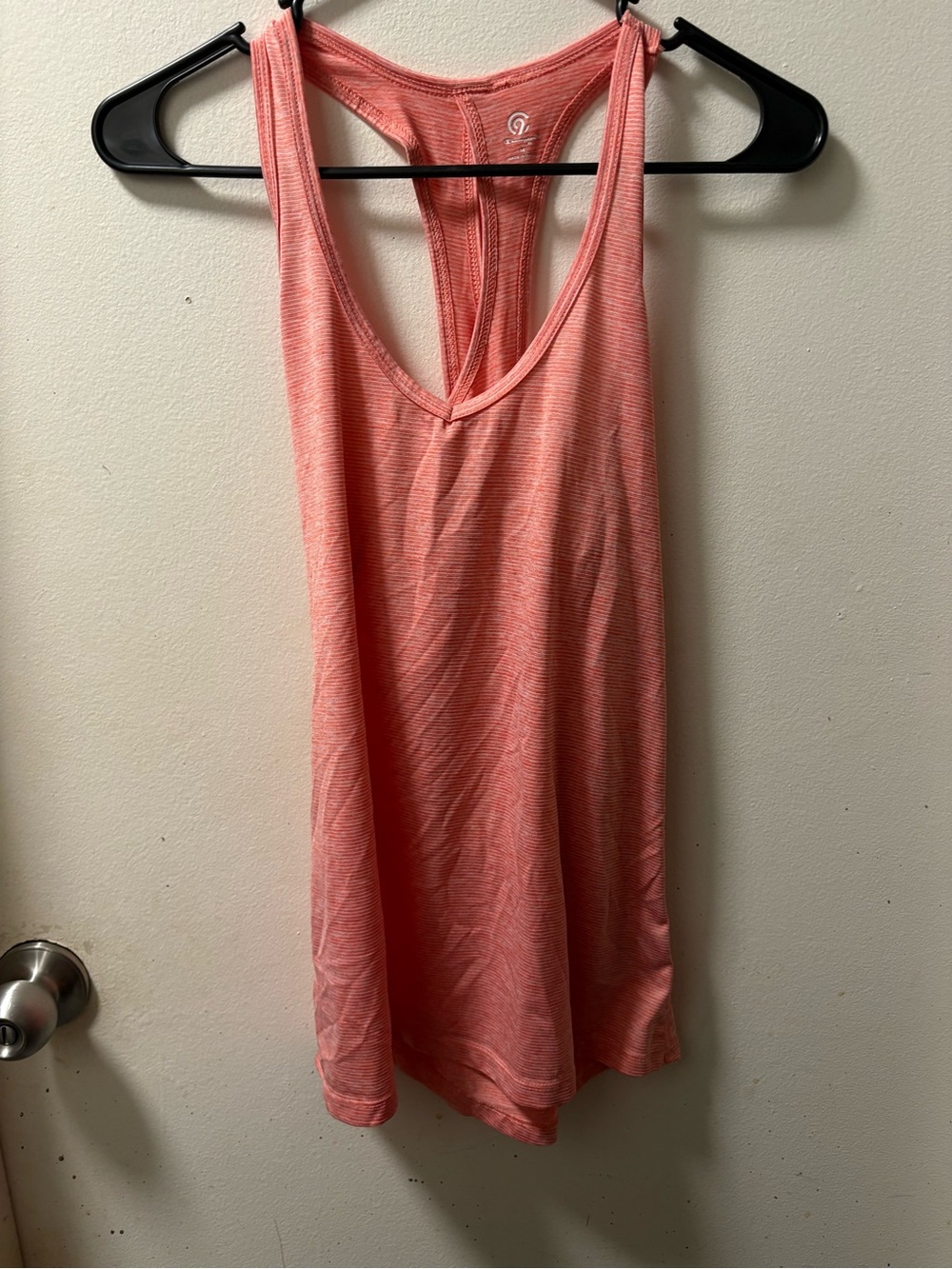Champion Women’s Coral Stripe Racerback Tank size M